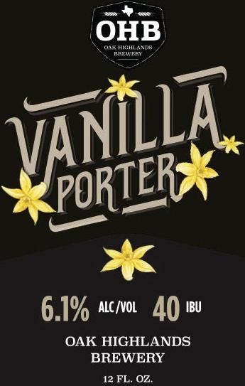 Vanilla Porter - Porter w/ Vanilla
